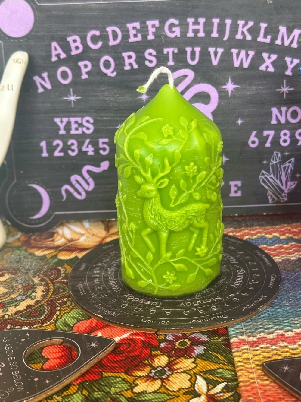 Woodland Deer Pillar Candle